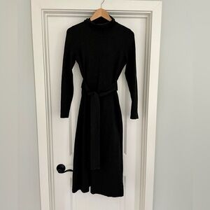 COS long sleeve turtle neck midi dress size small
